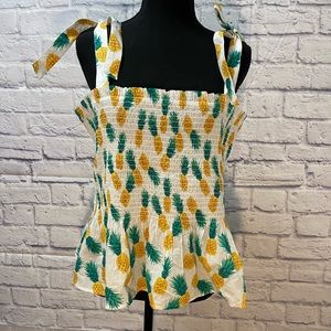 NWT- J. Crew Pineapple elastic tank top